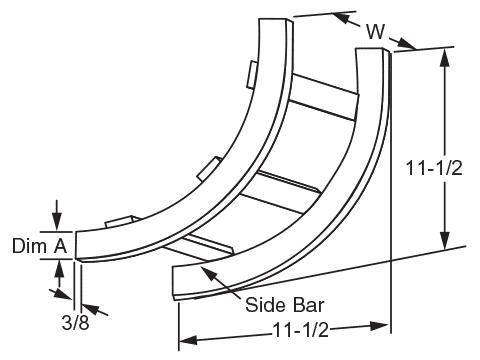 90° Bar Type Cable Rack Turn with Inside bend