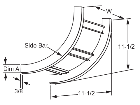 90° Channel Type Cable Rack Turn with Inside bend