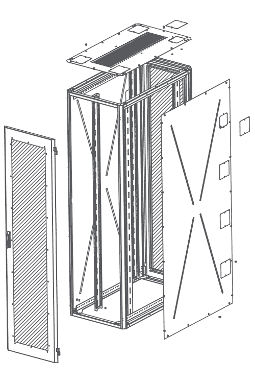 Welded Steel 4-postServer Frame 